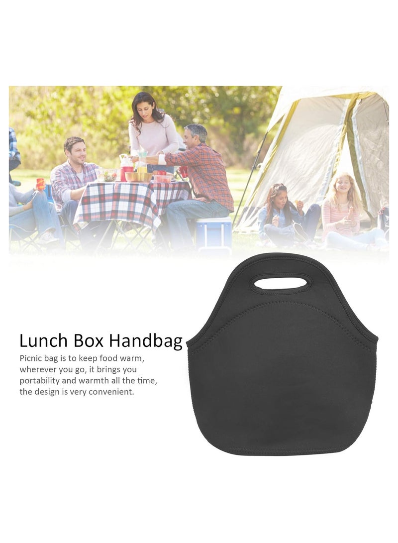 كول بيبي كيس غداء، كيس غداء حراري معزول حقيبة صندوق غداء نيوبرين مقاوم للماء للنزهة للتخييم (أسود) - Image 3