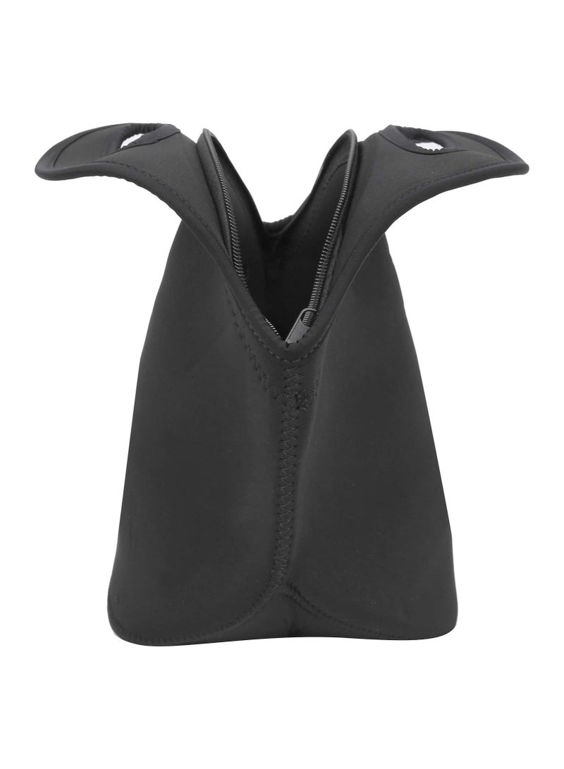 كول بيبي كيس غداء، كيس غداء حراري معزول حقيبة صندوق غداء نيوبرين مقاوم للماء للنزهة للتخييم (أسود) - Image 4