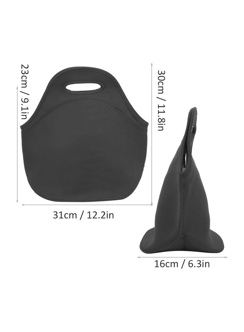 كول بيبي كيس غداء، كيس غداء حراري معزول حقيبة صندوق غداء نيوبرين مقاوم للماء للنزهة للتخييم (أسود) - Image 2