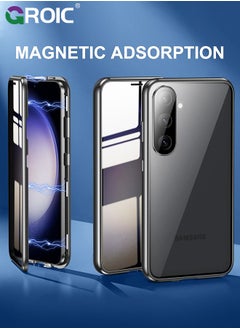 GROIC Magnetic Case for Samsung Galaxy S24 Plus 6.6", Double Sided HD Tempered Glass Fingerprint Unlock Super Magnetic Adsorption Metal Bumper Frame 360° Full Protective Phone Cover  - Image 3
