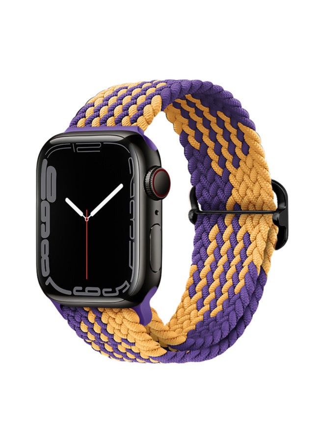 لحزام ساعة آبل الذكية iWatch - حزام من النايلون المنسوج المسطح متعدد الألوان مع مشبك منزلق مرن، مناسب لجميع الموديلات - Image 1