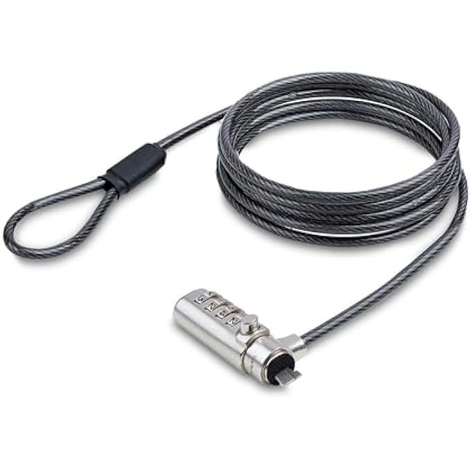 Startech.com .COM SLIM LOCK K-SLOT COMPATIBLE, 6.6FT (2M) COMBINATION LOCKING CABLE, DESK ANTI-THEFT SECURITY FOR LAPTOP/NOTEBOOK - Image 1