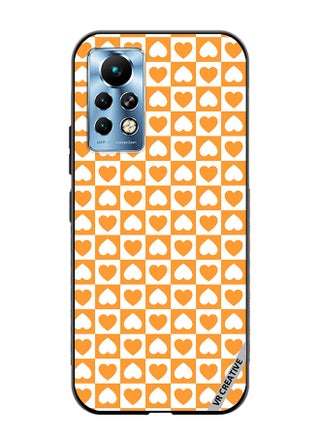 Protective Case Cover For Infinix Note 11 Pro Seamless Pattern With White And Orange Checkerboard And Hearts Design Multicolour - pzsku/Z72380C5DB50103F4B624Z/45/_/1683906556/52214080-51f7-41ec-88b8-0ba0aee02f73