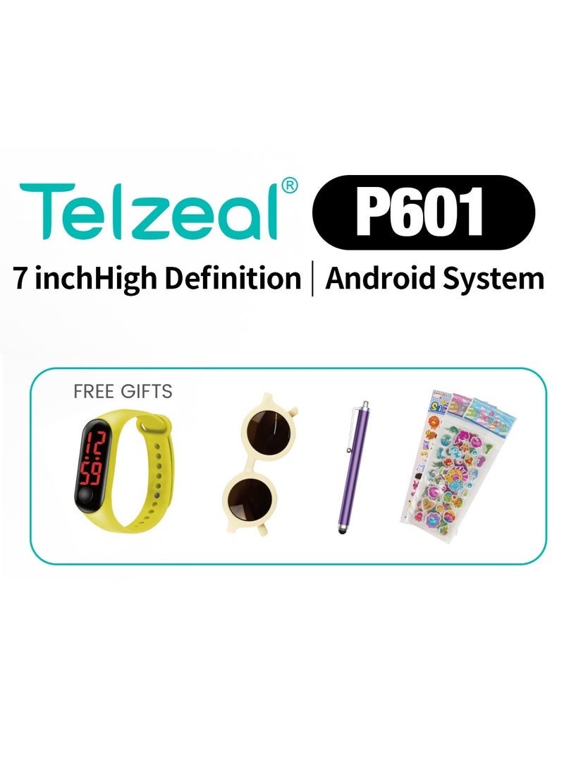 Telzeal P601 Android 10.1 Kids Tablet | 7-Inch HD Touchscreen | 6GB RAM + 128GB ROM | 3000mAh Long Battery | Wi-Fi | Parental Controls | Preloaded Educational Apps | Child-Safe Shockproof Case – Pink - Image 3