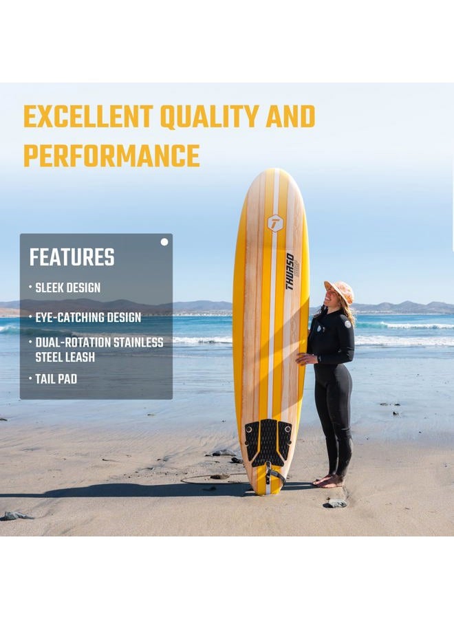 THURSO SURF لوح ركوب الأمواج ثورسو سيرف سباير 8 قدم - نواة EPS متينة، لوح ركوب أمواج عالي الأداء بسطح ناعم لجميع مستويات المهارة - Image 2