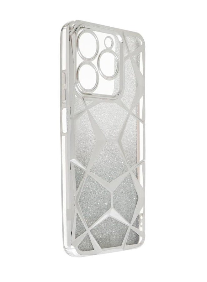 Plastic Back Cover For Realme C63, Silver - Image 2