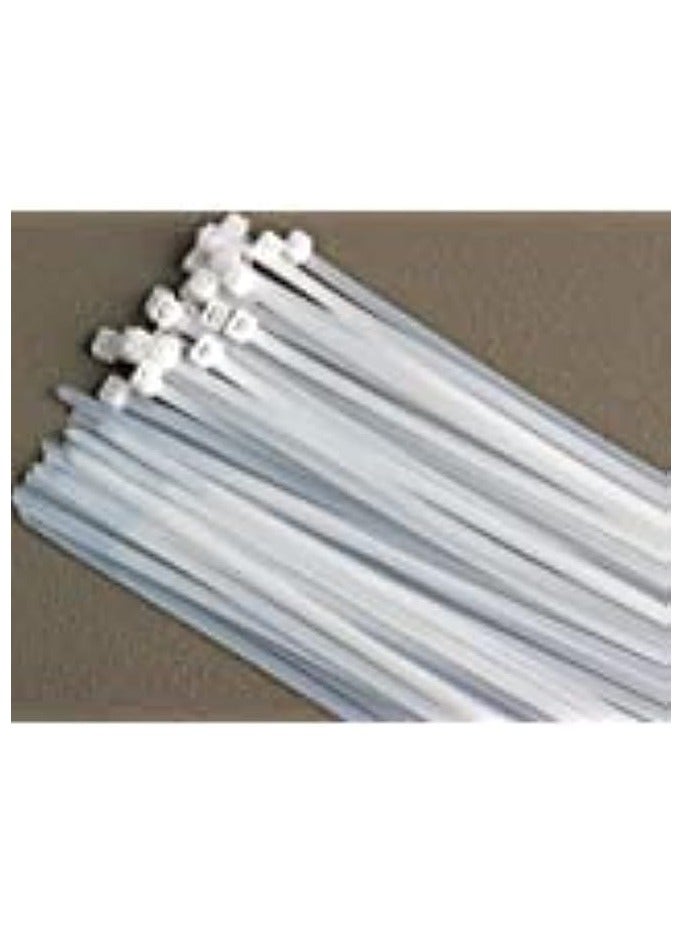 أكسون روابط كبل AQSON، إدارة الكابلات، أربطة أسلاك بيضاء بسحاب، أربطة كابلات من النايلون (200 مم) (عبوة من 100) - Image 1