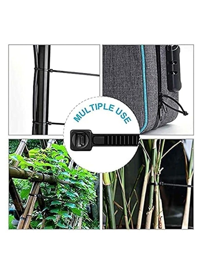 أكسون روابط كبل AQSON، إدارة الكابلات، أربطة أسلاك بيضاء بسحاب، أربطة كابلات من النايلون (200 مم) (عبوة من 100) - Image 5