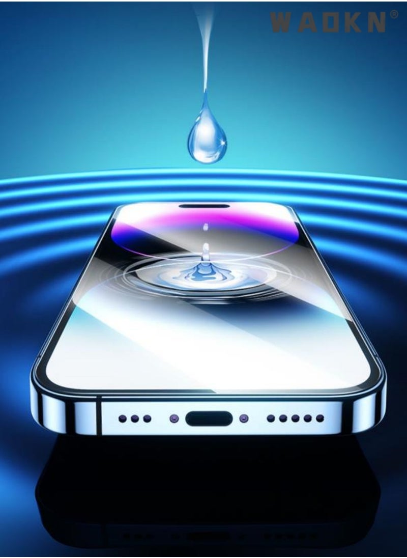 WAOKN For iPhone 15 Plus Screen Protector With Easy Dust Removal Installation Tool, 9H Diamond Hardness Clear Tempered Glass, Full Coverage, Bubble Free, Anti-Fingerprint (iPhone 15 Plus 6.7 Inch)  - Image 4
