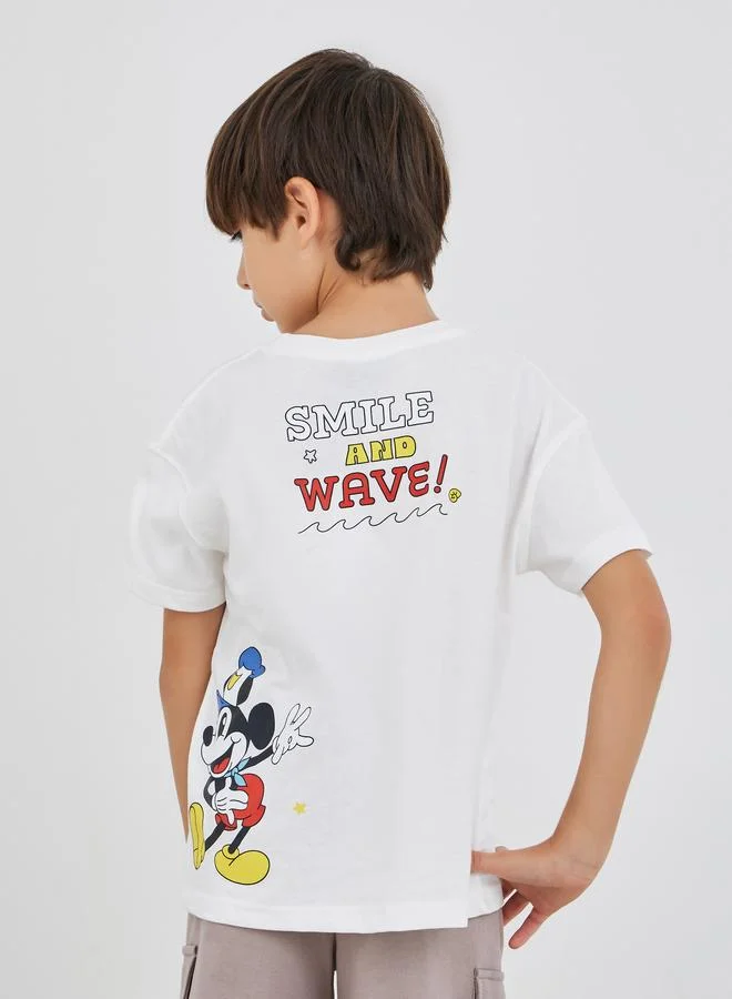 ستايلي Styli Graphic Print Oversized Round Neck T-Shirt