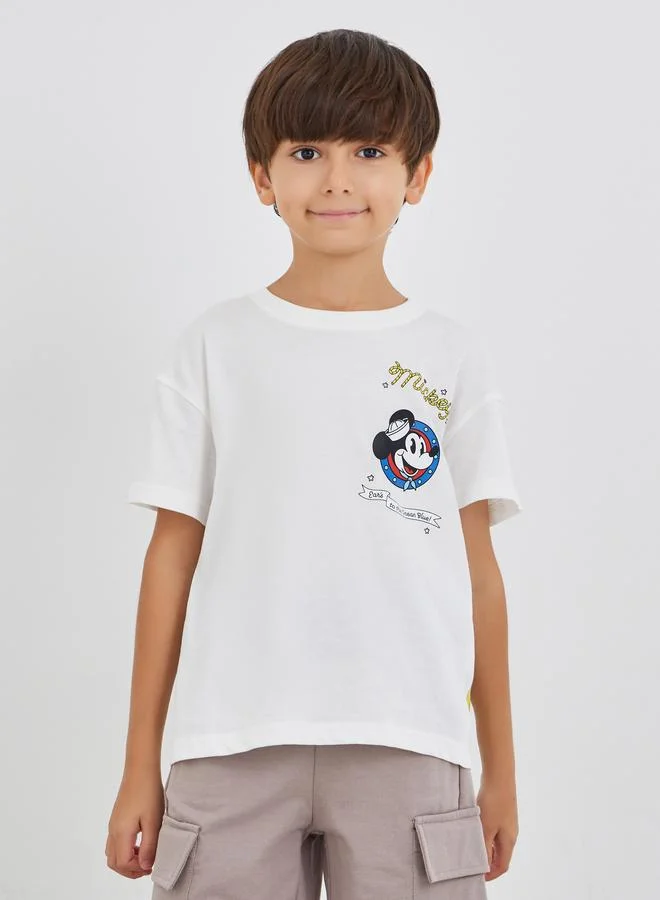 ستايلي Styli Graphic Print Oversized Round Neck T-Shirt