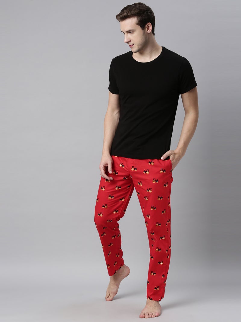 Joven Men Red Printed Lounge Pant - Image 5