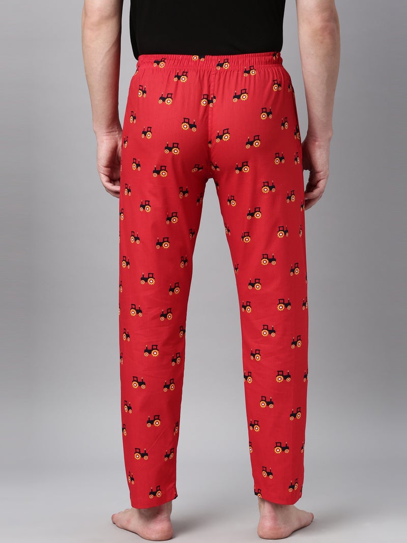 Joven Men Red Printed Lounge Pant - Image 2