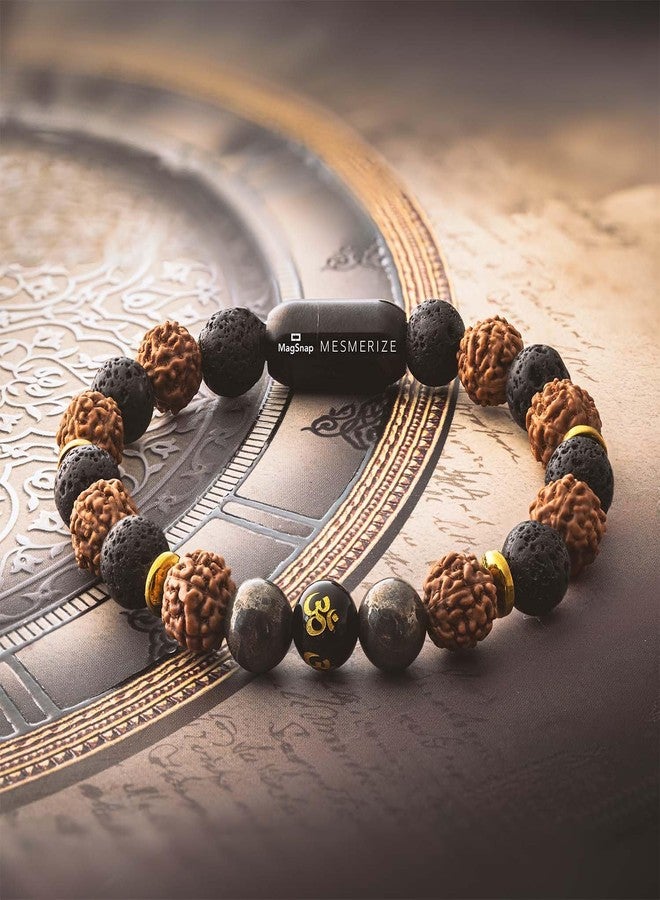 Mesmerize Natural Stone Bracelets | Rudraksh bracelets with Durable MagSnap 2 Magnetic Closure | Unique Artisanal Design | Lab-Tested Certificate & 6-Month Warranty Included - Image 2