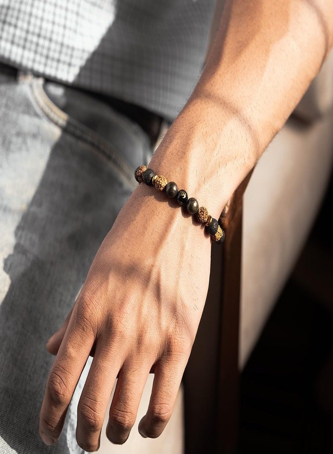 Mesmerize Natural Stone Bracelets | Rudraksh bracelets with Durable MagSnap 2 Magnetic Closure | Unique Artisanal Design | Lab-Tested Certificate & 6-Month Warranty Included - Image 3