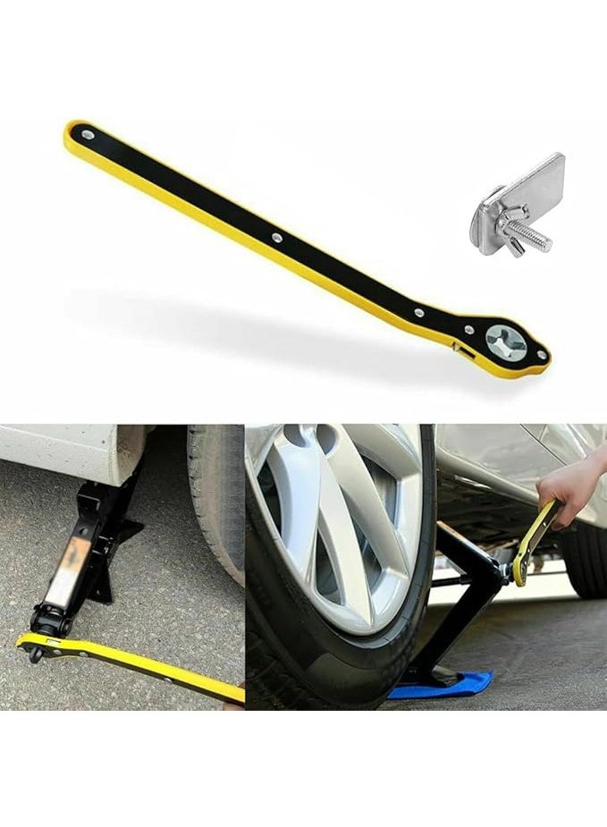 Labor-Saving Car Jack Wrench – Universal 360° Ratchet Handle for Scissor Jack – Long Handle Tool for Easy Tire Lifting - Image 1