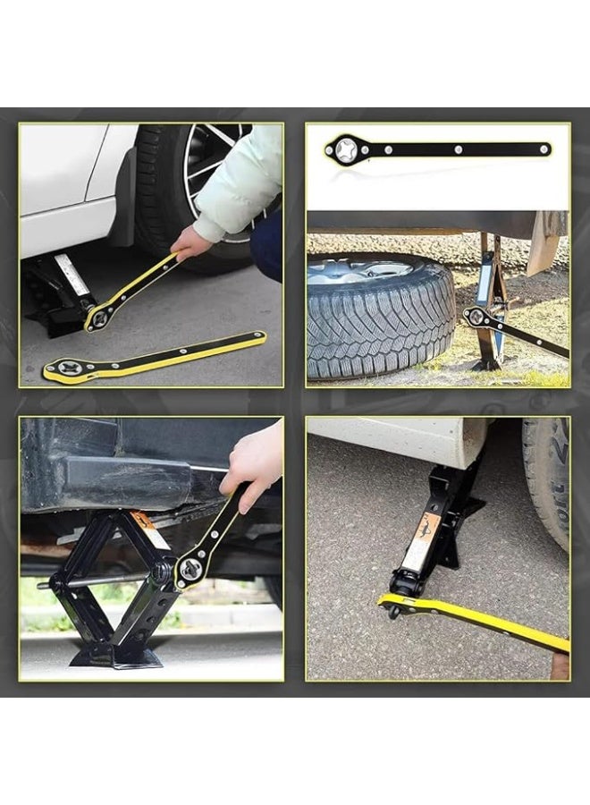 Labor-Saving Car Jack Wrench – Universal 360° Ratchet Handle for Scissor Jack – Long Handle Tool for Easy Tire Lifting - Image 3