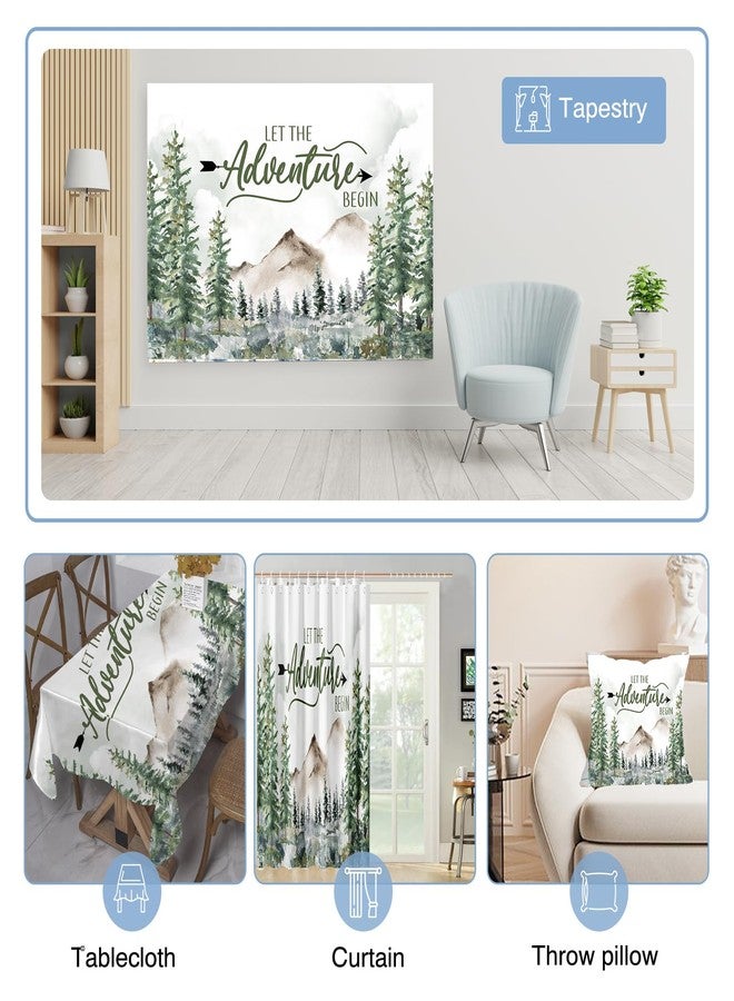 Mocsicka Adventure Awaits Baby Shower Backdrop Pine Tree Mountain Wilderness Adventure Woodland Animals Background Vinyl Let The Adventure Begin Party Photography Backdrop for Photoshoot (7x5ft) - Image 5