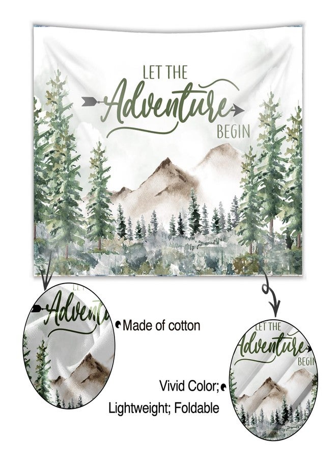 Mocsicka Adventure Awaits Baby Shower Backdrop Pine Tree Mountain Wilderness Adventure Woodland Animals Background Vinyl Let The Adventure Begin Party Photography Backdrop for Photoshoot (7x5ft) - Image 4