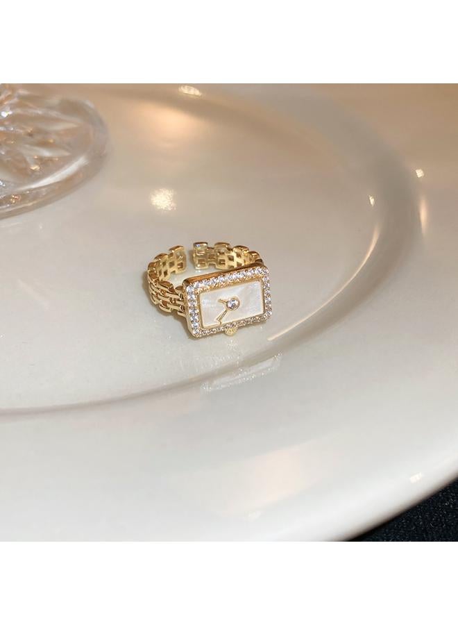Real Gold Electroplated Baroque Pearl Tulip Flower Open Ring South Korea Fresh Sweet Mori Light Luxury Bracelet