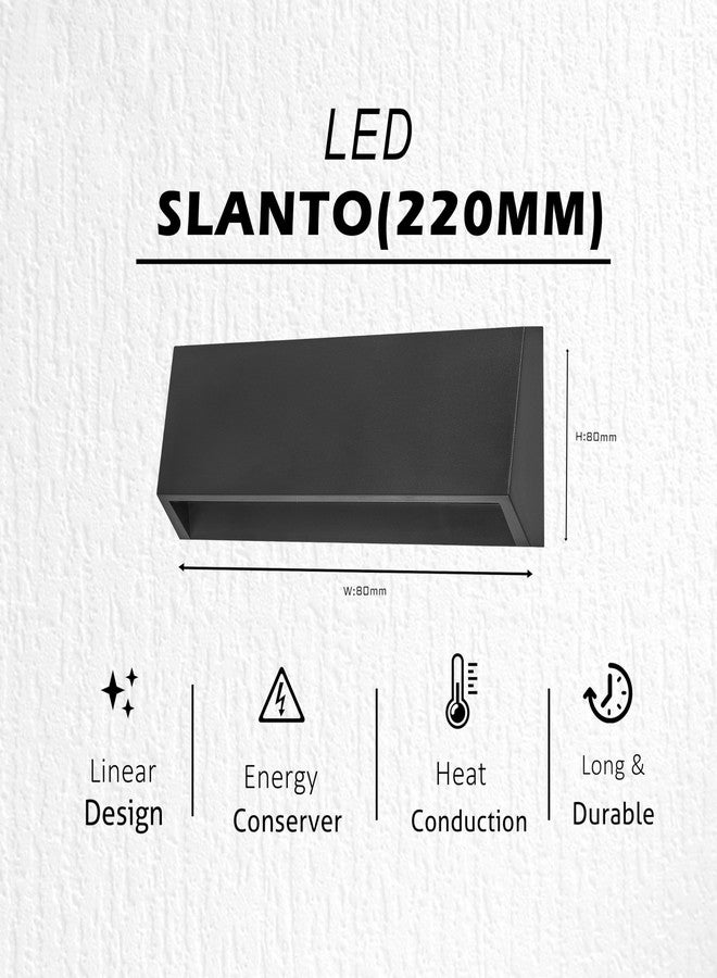 SAMSON 6W LED Slanto Outdoor Light Fixture | Rectangle | 220mm | Pack of 2 | Warm White | Water Resistant | Sleek Design | Energy Efficient | Aluminium & Steel Body - Image 4