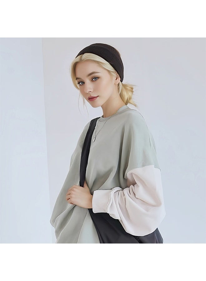 Fashion Headbands for Women 3 Pack Soft Wash Hairbands, High Elasticity Sporty Stretchy Versatile Knitted Workout HeadBands for Women's Girls（Dark Gray+Black+Silver Gray） - Image 3