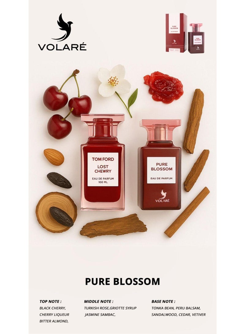 VOLARE Pure Blossom Eau De Parfum for Unisex - 100ml (Inspired by Lost Cherry) - Image 3