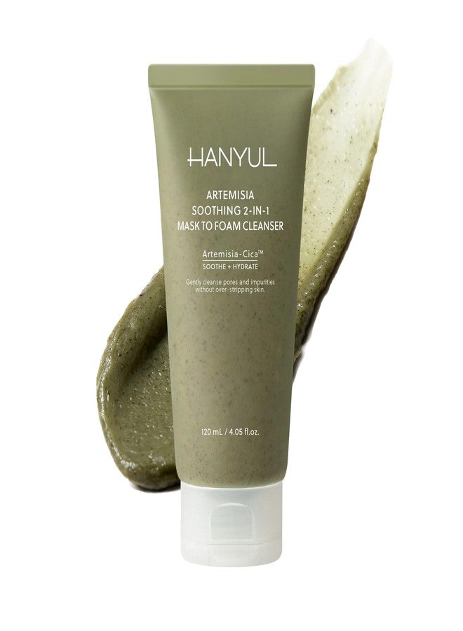 Hanyul Artemisia Soothing 2-in-1 Mask To Foam Cleanser | Korean Daily Foaming Face Wash & Mask with Cica, Hyaluronic Acid, Glycerin & BHA for Hydrating & Purifying Pores| For All Skin Types - Image 1