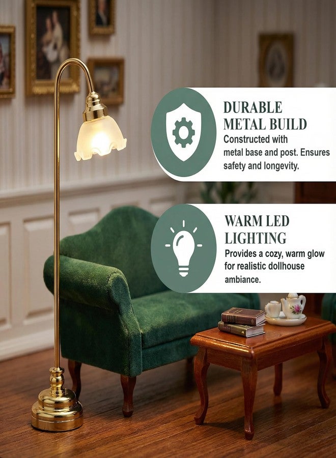 jarbins Mini Dollhouse Lamp 1/12 Scale Light Miniature Small Table Lamp Dollhouse Accessories (0.6X4.1 Inches) - Image 4