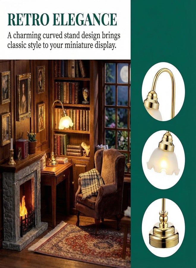 jarbins Mini Dollhouse Lamp 1/12 Scale Light Miniature Small Table Lamp Dollhouse Accessories (0.6X4.1 Inches) - Image 3