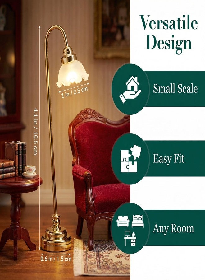 jarbins Mini Dollhouse Lamp 1/12 Scale Light Miniature Small Table Lamp Dollhouse Accessories (0.6X4.1 Inches) - Image 2