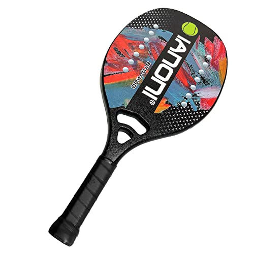 WLSRW Beach Tennis Paddle Beach Tennis Racket Carbon Fiber with EVA Memory Foam Core Tennis Paddles (Black) - Image 2