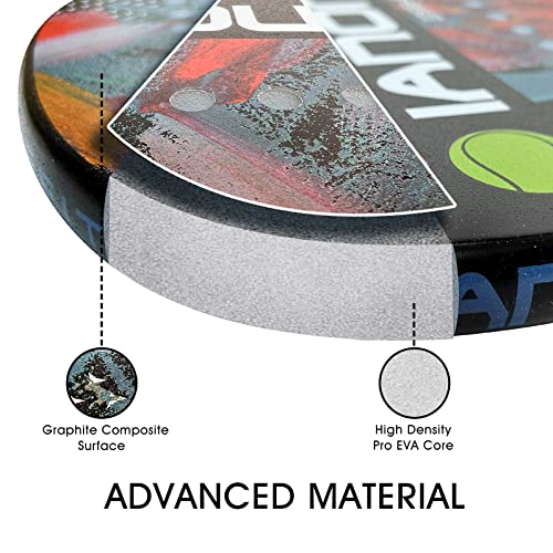 WLSRW Beach Tennis Paddle Beach Tennis Racket Carbon Fiber with EVA Memory Foam Core Tennis Paddles (Black) - Image 3