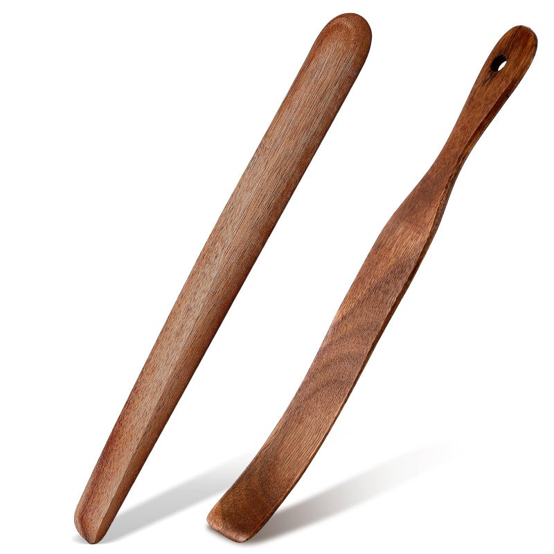 Baderke 11 Inch Wooden Sourdough Bread Mixing Stir and 13 Inch Wooden Spatula Paddle Stirring Stick for Kitchen Cooking Mixing Tool for Sourdough Starter Cookware PotAcacia - Image 2