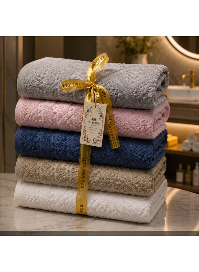 تى ام هوم طقم 4 فوط جكار فاخرة من TM HOME – مقاس كبير 120×60 – وزن 750 جرام – قطن مصري طبيعي 100% فائق الامتصاص – ألوان متنوعة بجودة فندقية - Image 1