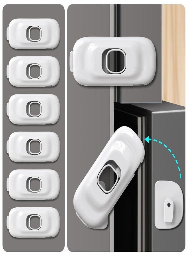 THECLOUDMALL® 6pcs Fridge Locks Drawer Locker for Kids|| Cabinet Locks Strong Adhesive Backing Child Safety Lock || Lock for Cupboards, Drawers, Fridge, Wardrobe|| - Image 5