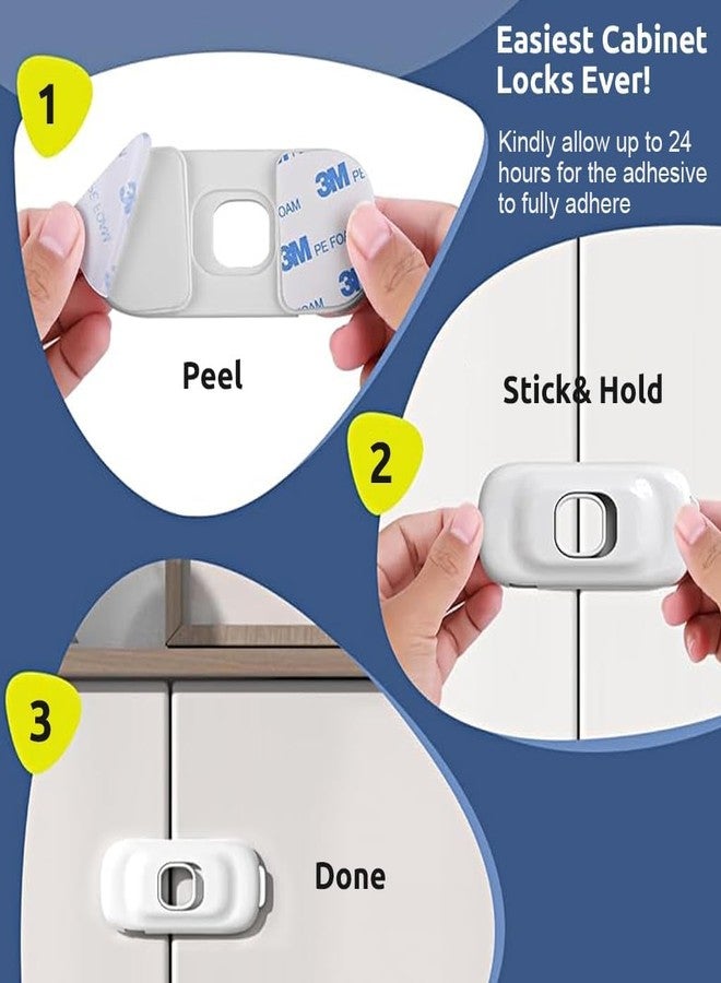 THECLOUDMALL® 6pcs Fridge Locks Drawer Locker for Kids|| Cabinet Locks Strong Adhesive Backing Child Safety Lock || Lock for Cupboards, Drawers, Fridge, Wardrobe|| - Image 4