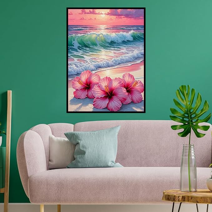 Ekuxom Beach Diamond Art Kits For Adults-5D Diamond Painting Kits For Adults Beginners-Diy Full Drill Diamond Gem Art And Crafts For Home Wall Decor Gifts 12X16Inch - Image 5