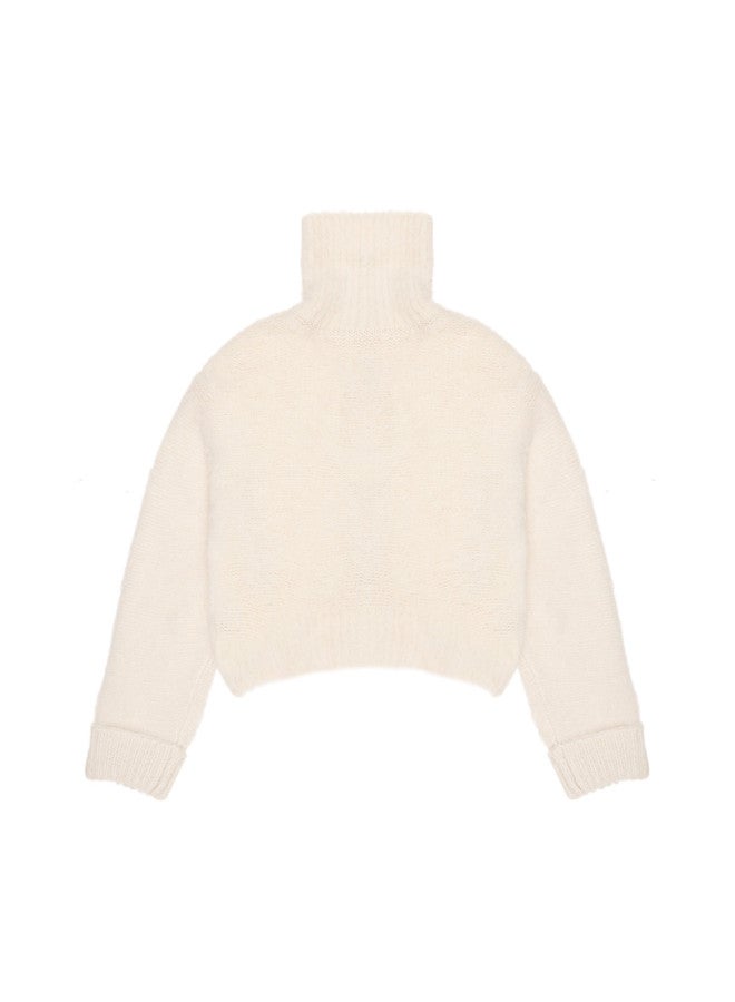 Zara Comfortable And Soft Turn-up Sleeve Stand Collar High-neck Stylish Casual Versatile Warm Knit Cardigan - Image 3