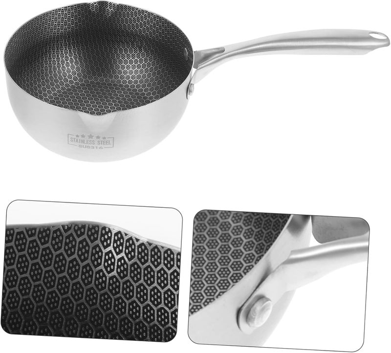 HEVASNEK Stainless Steel Snow Pan Non Stick Egg Fry Pan for Eggs Frying Pan Honeycomb Frying Non Stick Stainless Steel. - Image 5