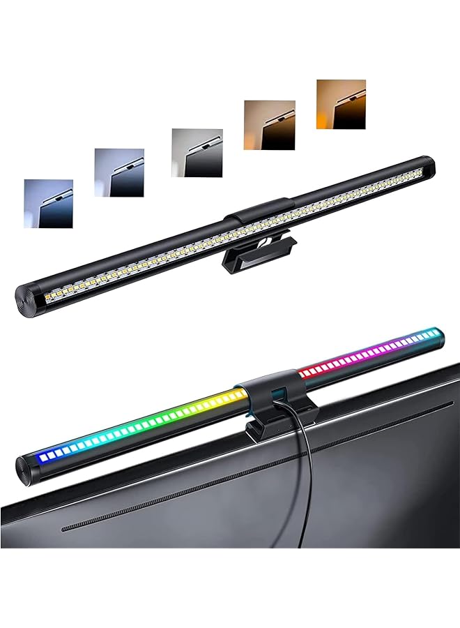 إيروريكس شريط إضاءة شاشة الكمبيوتر مع إضاءة خلفية RGB و5 أوضاع لدرجة حرارة الألوان وتصميم مضاد للتوهج والتحكم باللمس مقاس 17.3 بوصة مثالي للألعاب في المكتب المنزلي - Image 1