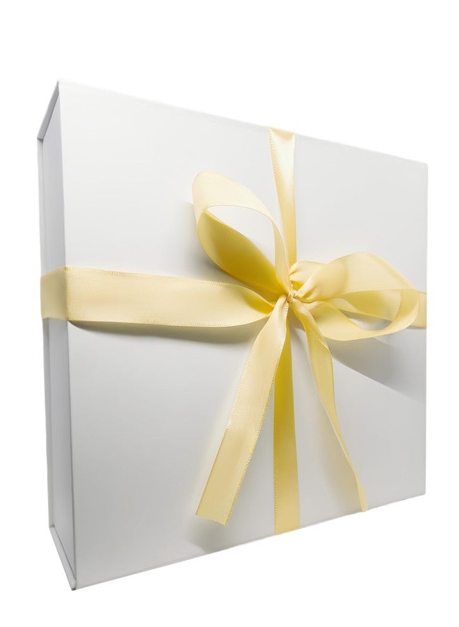 Yzjcafriz Magnetic Gift Box 12x8x4 Inch With Lid Collapsible Rectangle Gift Boxes for Weddings Christmas Birthdays and More (White - Image 3