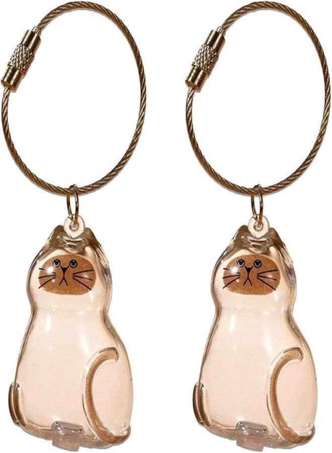 BECHANMIG Cat Fur Storage Bottle Keychain Pendants,Pet Hair Keepsake Capsule Container for Cats Lover_Siamese cat - Image 1