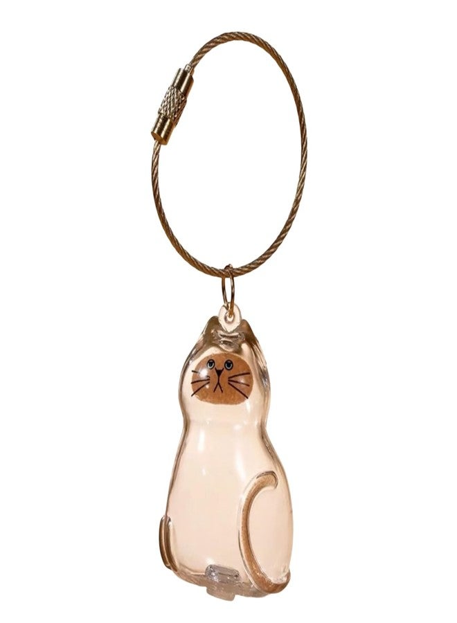 BECHANMIG Cat Fur Storage Bottle Keychain Pendants,Pet Hair Keepsake Capsule Container for Cats Lover_Siamese cat - Image 3