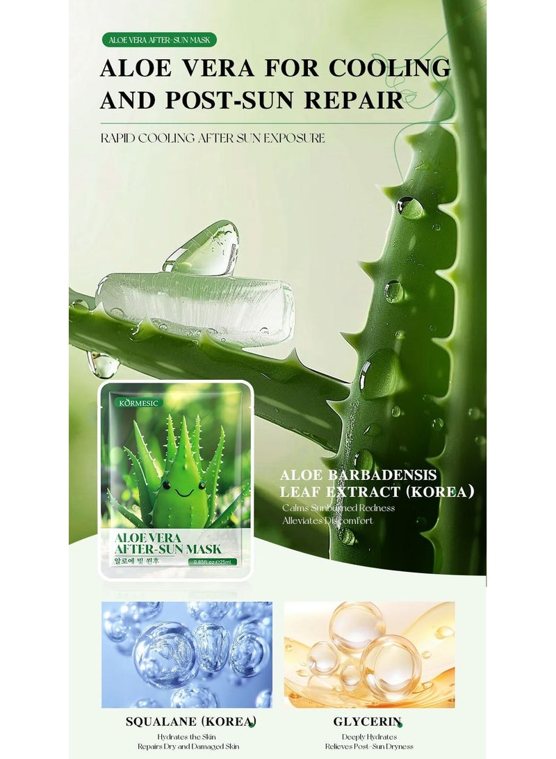 Kormesic Aloe Vera After-Sun Mask - 25ml x 5 Sheets  - Image 3