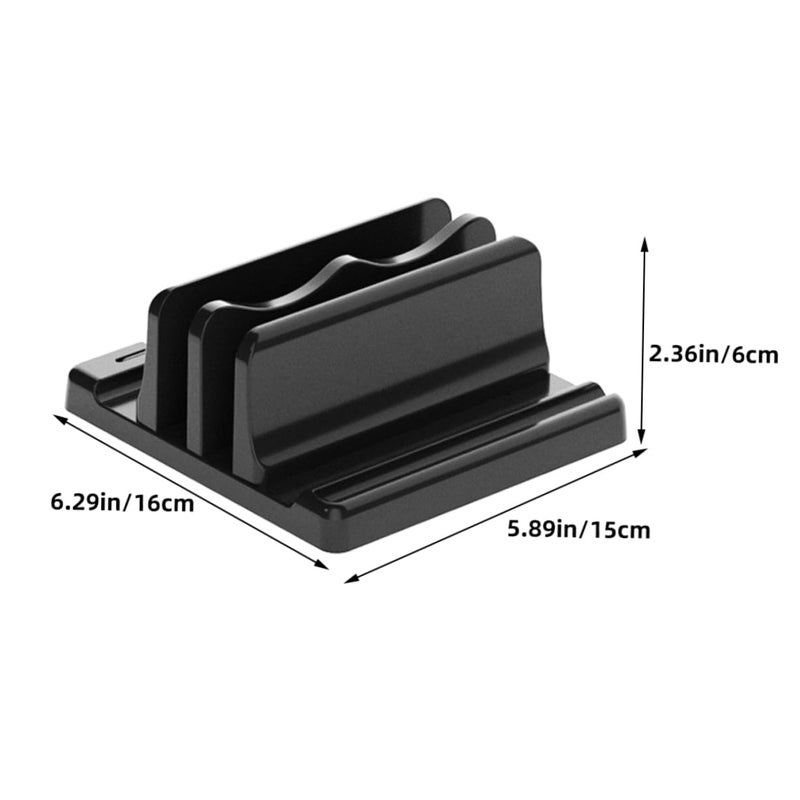 Adjustable Vertical Laptop Stand Dual Slot Desktop Organizer for Laptop Tablet Book - Image 3