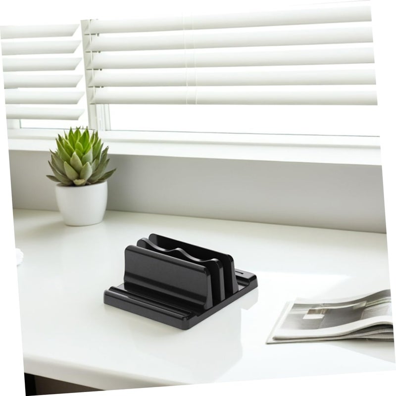Adjustable Vertical Laptop Stand Dual Slot Desktop Organizer for Laptop Tablet Book - Image 5