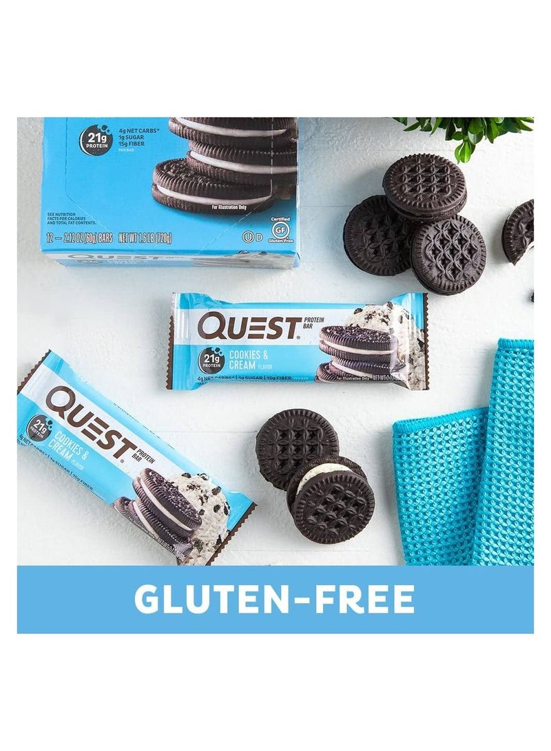 كويست بروتين بار كوكيز كريم 60 جرام عبوة من 12 قطعة - Image 4