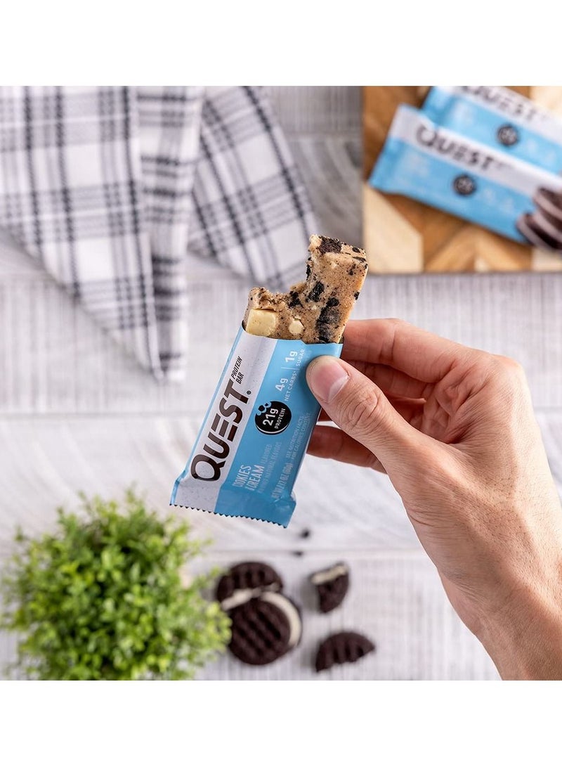 كويست بروتين بار كوكيز كريم 60 جرام عبوة من 12 قطعة - Image 3