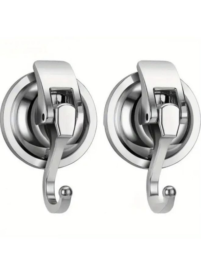 Silvery Suction Cup Hook Powerful Vacuum Adhesive No Drill Wall Mounted For Bathroom Kitchen Storage - Image 2